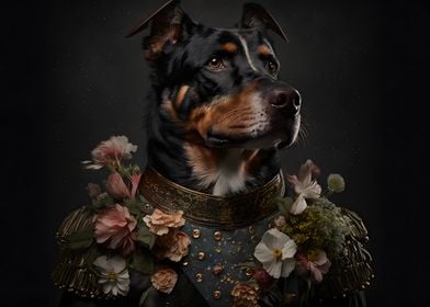 Dog Portrait in Military