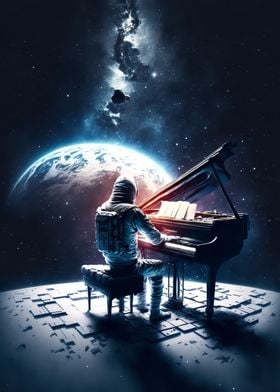 Astronaut Play Piano