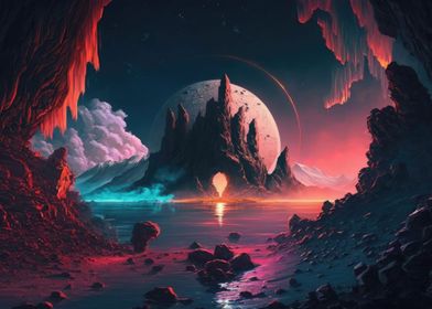 Fantasy colorful landscape