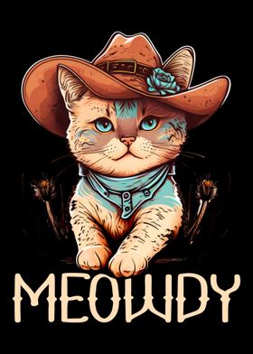 Meowdy Cat Cowboy Kitten