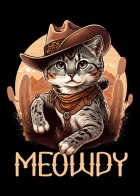 Meowdy Cat Cowboy Kitten