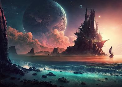 Fantasy colorful landscape