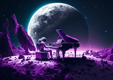 Astronaut Play Piano