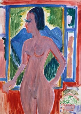 Naked woman at the window 