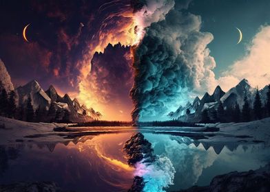 Fantasy colorful landscape