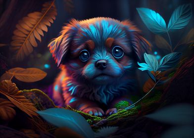 Colorful puppy