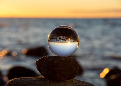 Mirror ball by the sea