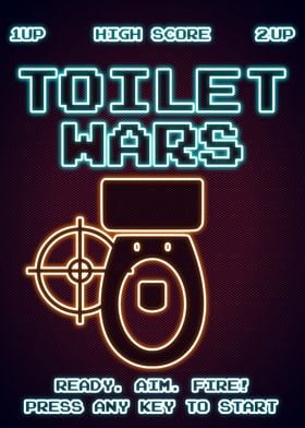 Funny Bathroom Neon Poster