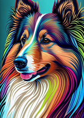 Shetland Sheepdog Colorful