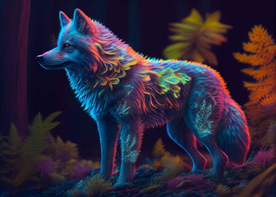 Colorful wolf