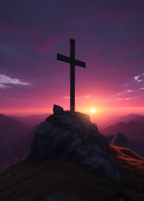 Christian Cross Sunset 7