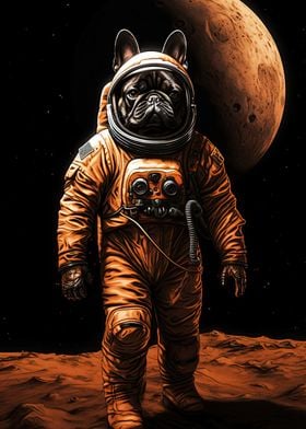 French Bulldog Dog On Mars