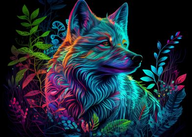 Colorful wolf