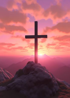 Christian Cross Sunset 2