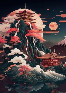 japan moon landscape