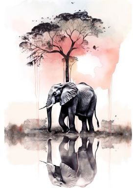 Elephant Reflection