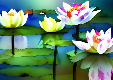 Four Water lilies