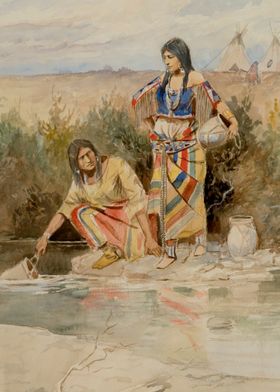 Indian Couple At The River