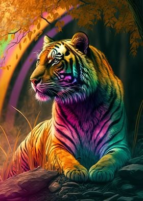 Tiger colorful animal