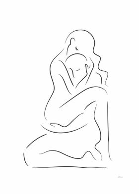 Lovers line drawing