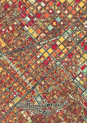 Barcelona Grid Street Map