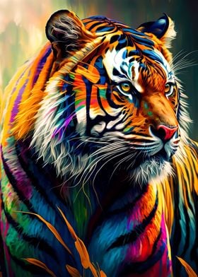 Tiger colorful animal