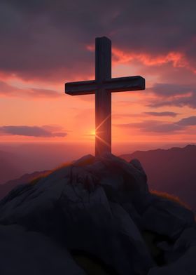 Christian Cross Sunset 10