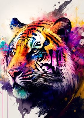 Tiger colorful animal