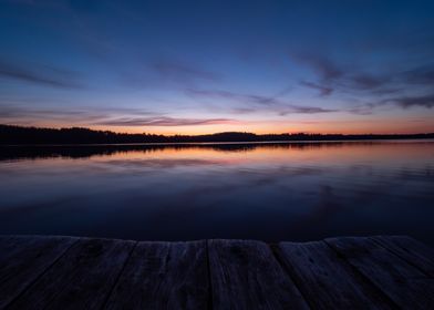 Sunset over lake