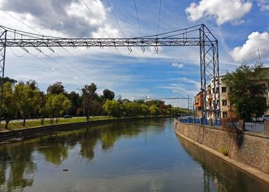 Power lines over the river