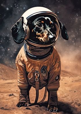 Dachshund Astronaut Mars