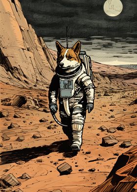 Corgi Astronaut On Mars