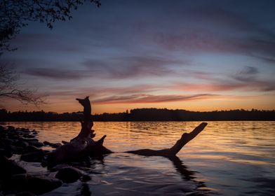 Sunset and the lake