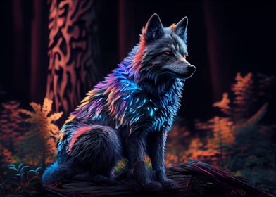 Colorful wolf