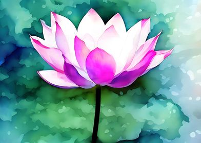 Pink lotus flower art
