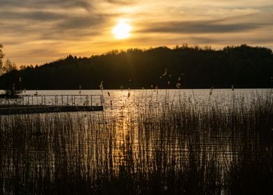 Sunset over the lake