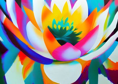 Colorful flower on a lotus
