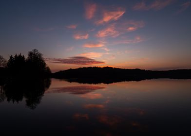 Sunset and lake