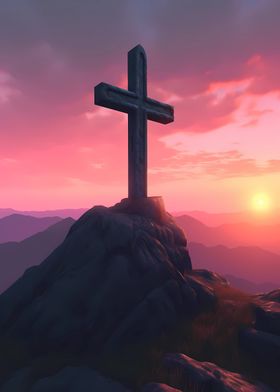 Christian Cross Sunset 3