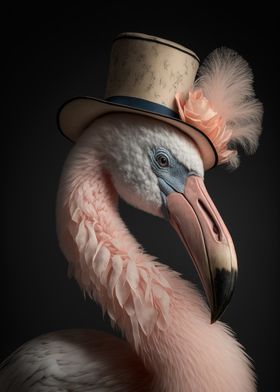 Flamingo wearing a histori