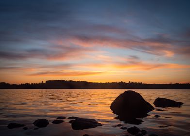 Sunset over the lake