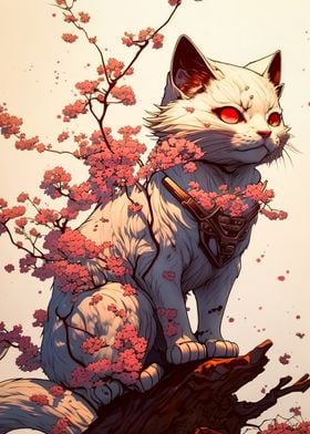 cherry blossom cat