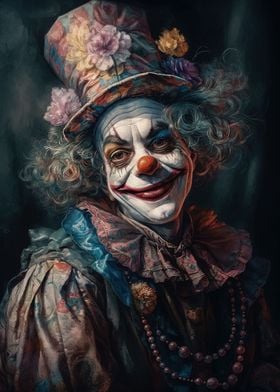 Rococo Clown Watercolor