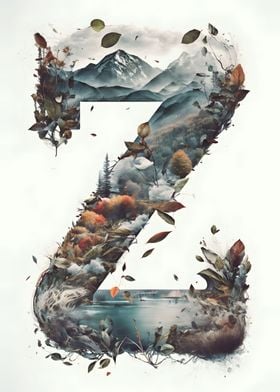 Letter Z Double Exposure