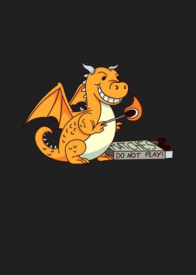 Funny Dragon With Matches