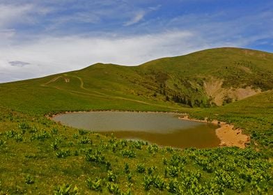 Lake between Mountains