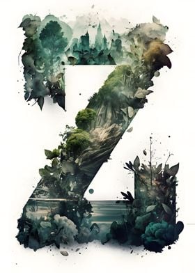 Letter Z Double Exposure