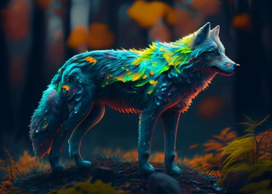 Colorful wolf