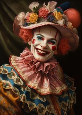 Smiling Clown Rococo Style