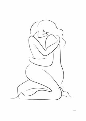 Sensual embrace drawing